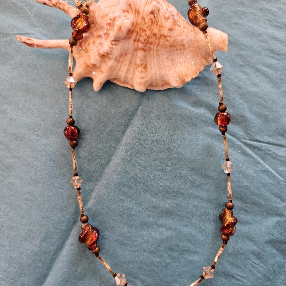 Handmade Bronze Beaded Necklace